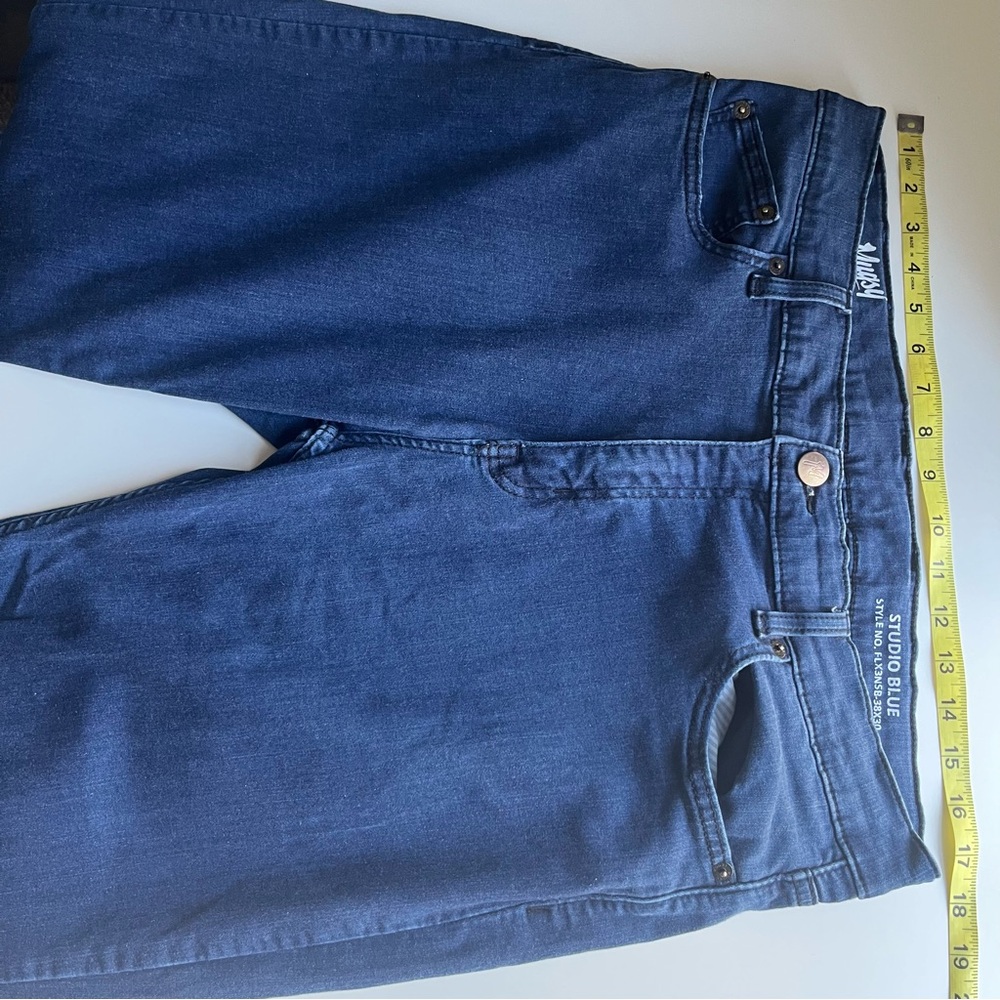 Mugsy Studio Blue Dark Wash Blue Stretch Jeans 38 X 30 - Picture 10 of 11